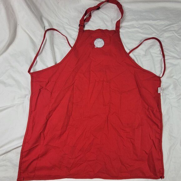 Starbucks Red Apron With Embroidered Logo 2 Pockets Adjustable Straps Workwear - Picture 2 of 6